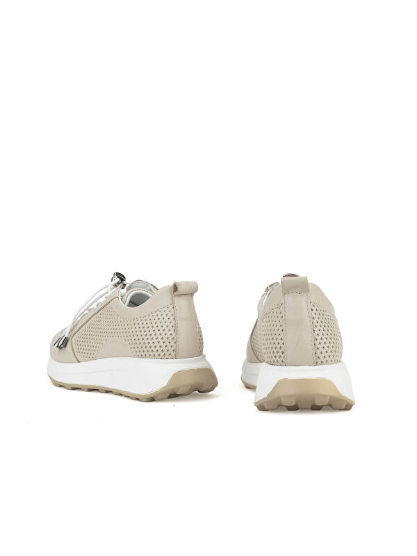 Kadın Hakiki Deri Sneaker 1511050Z2341 Bej - Görsel 4