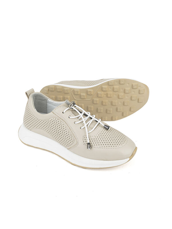 Kadın Hakiki Deri Sneaker 1511050Z2341 Bej - Görsel 5