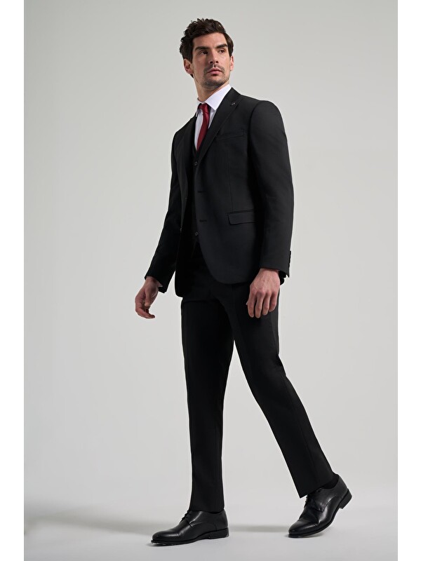 İMZA Siyah  2 Düğme Classic Esnek Slim Fit Takım Elbise 1001250156