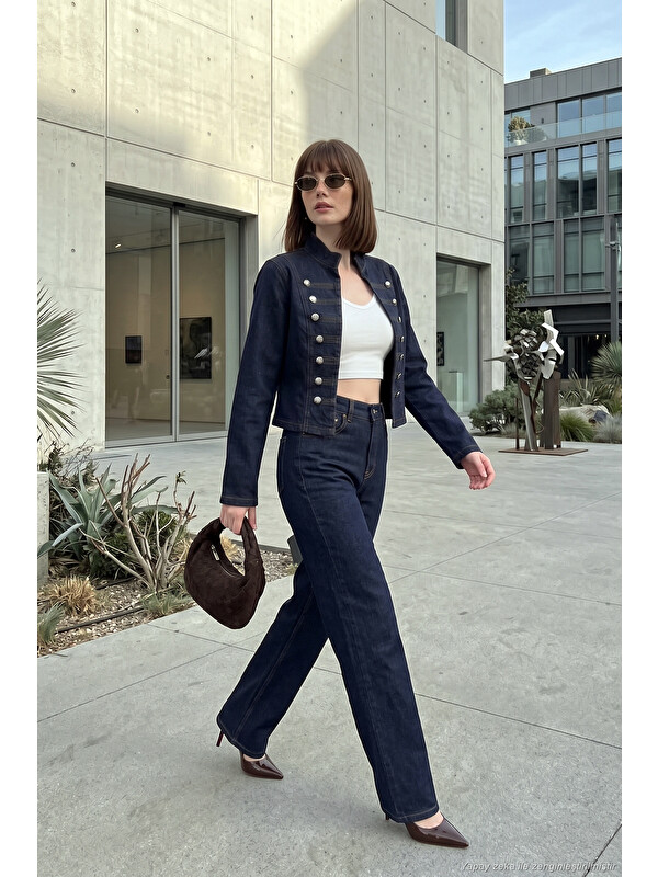 Lela Pamuklu Yüksek Bel Bol Paça Jeans 7031006
