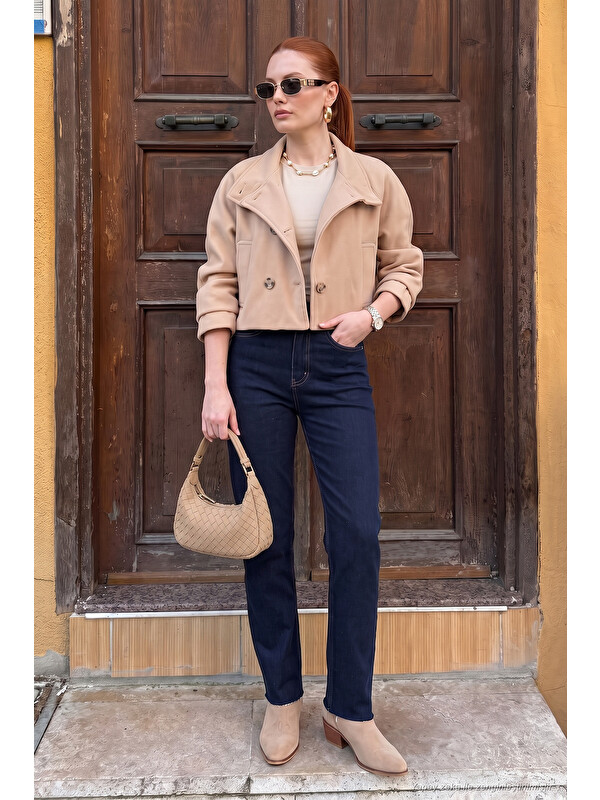 Lela Pamuklu Yüksek Bel Düz Paça Jeans 7031007