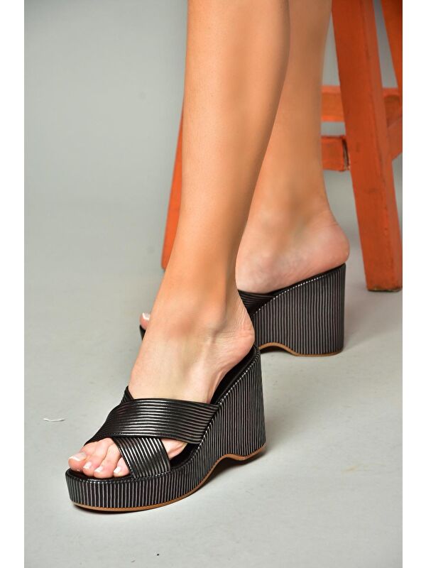 S2501014 Siyah Kadın Terlik - Görsel 5