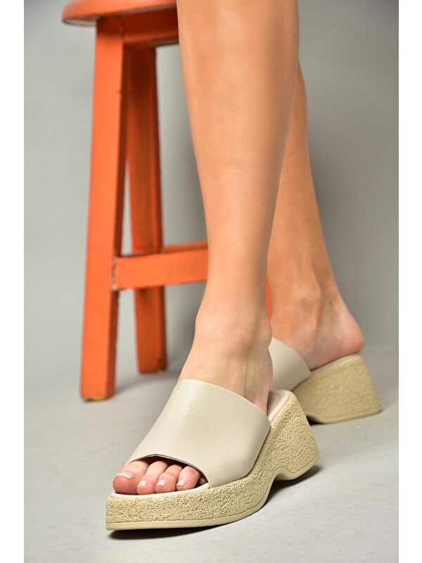 S9967412 Bej Kadın Terlik - Görsel 5