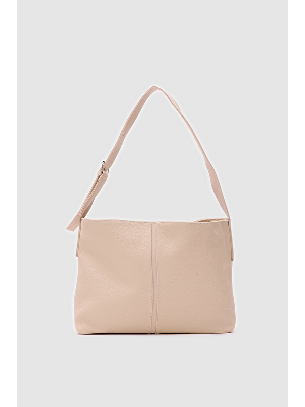 Shulebags Agatha Deri Omuz Çantası Krem