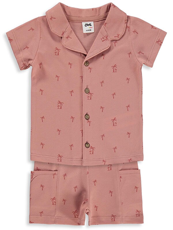 Civil Baby Palmiye Empirmeli 6-18 Ay Takım - Turuncu