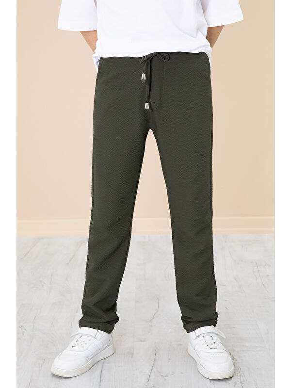 Wikiland Haki Duble Paça Erkek Çocuk Jogger Kumaş Pantolon 20054