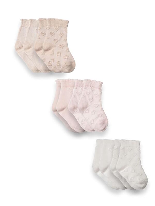 BabyCosy Organic  CSYC1010 Bebek 6'lı Çorap %100 Organik Pamuk Bebek - Yenidoğan - CSYC1010