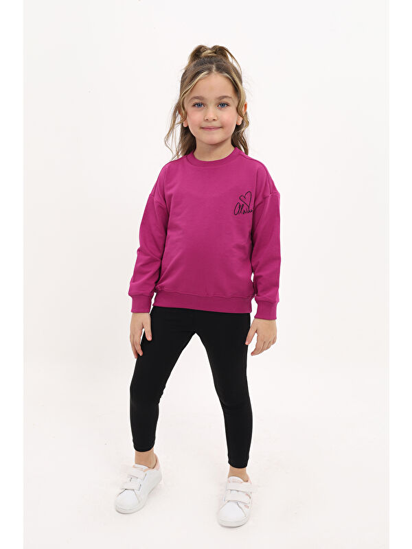 Toontoykids Kız Çocuk Nakışlı Taytlı Takım