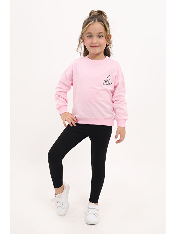 Toontoykids Kız Çocuk Nakışlı Taytlı Takım