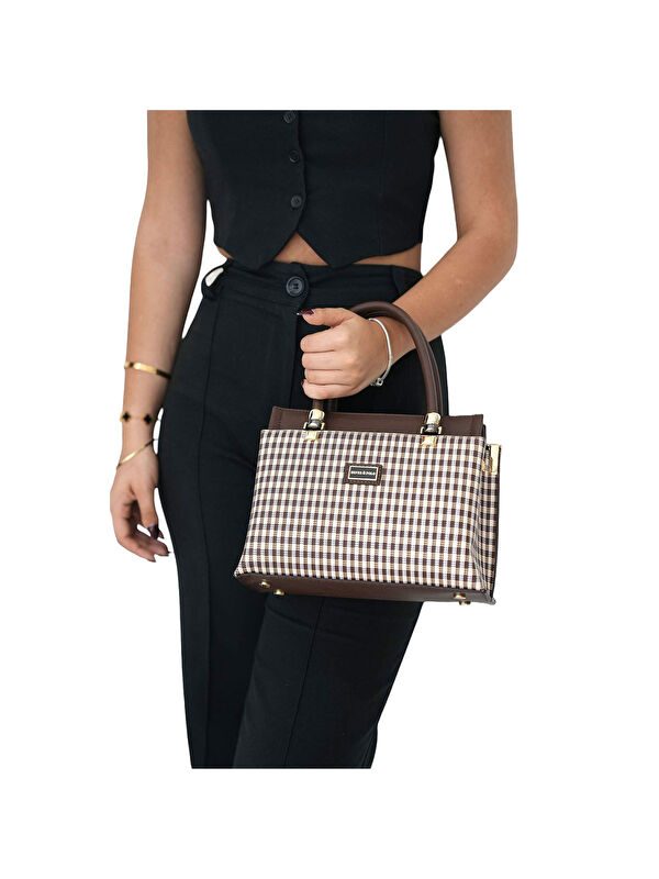 Silver Polo Kadın Omuz Çantası 826-45420 SILVER POLO BAYAN ÇANTASI M191 KAHVE SARI-MAT KAHVE