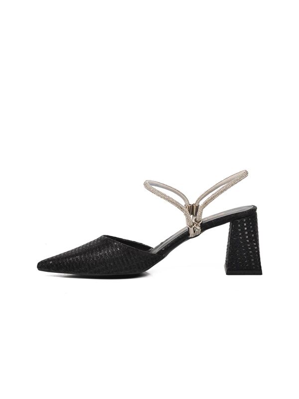 Siyah Kadın Taşlı Abiye Ayakkabı 328139 - Görsel 3