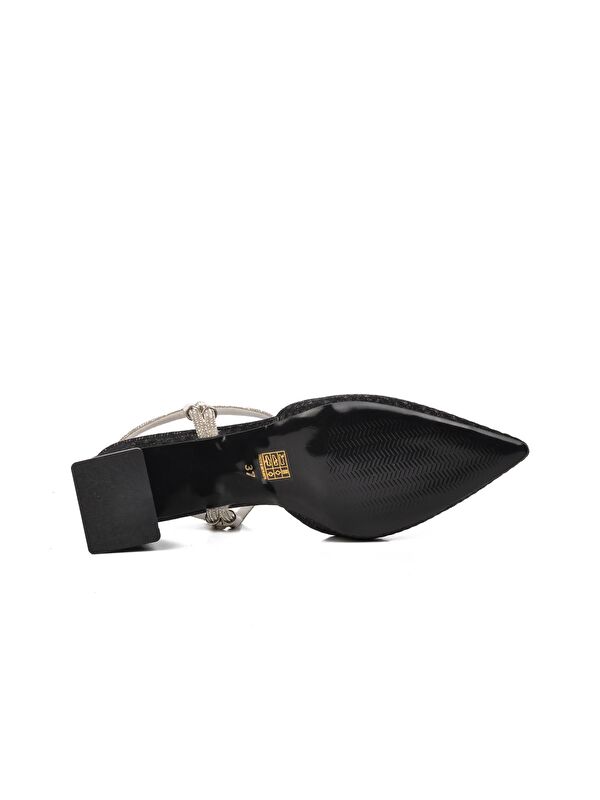 Siyah Kadın Taşlı Abiye Ayakkabı 328139 - Görsel 6