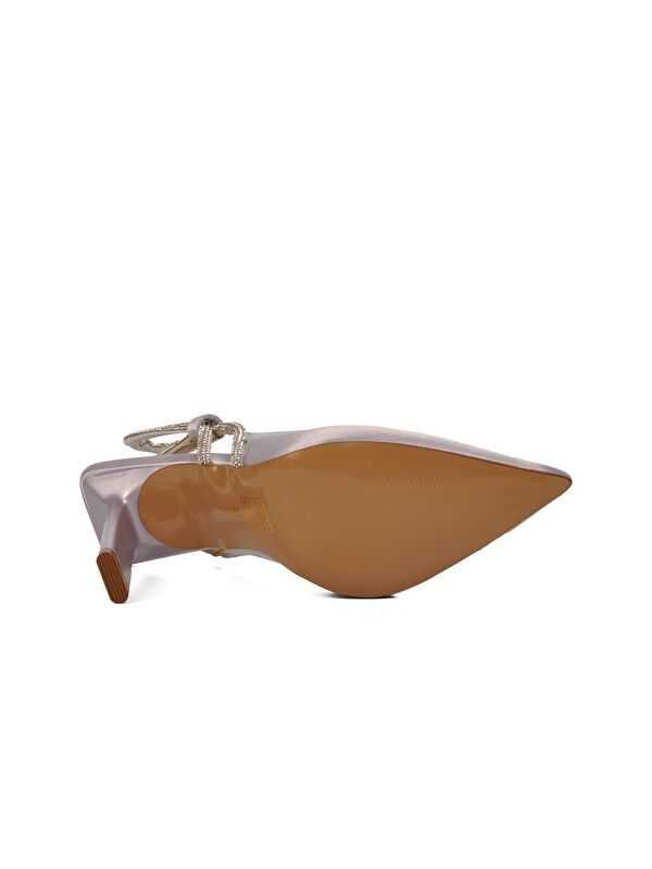 Gümüş Kadın Taşlı Abiye Ayakkabı 298225 - Görsel 6