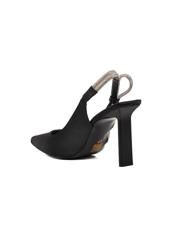 Siyah Kadın Taşlı Abiye Ayakkabı 298225 - Görsel 5