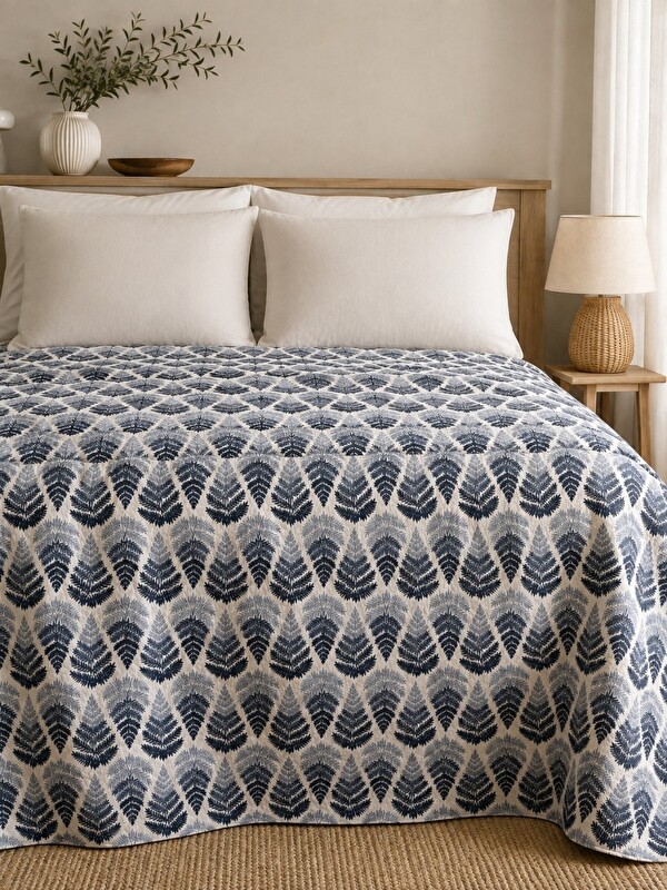 Mulberry King size Desenli Pike Yatak Örtüsü Çift Kişilik 240x260 cm