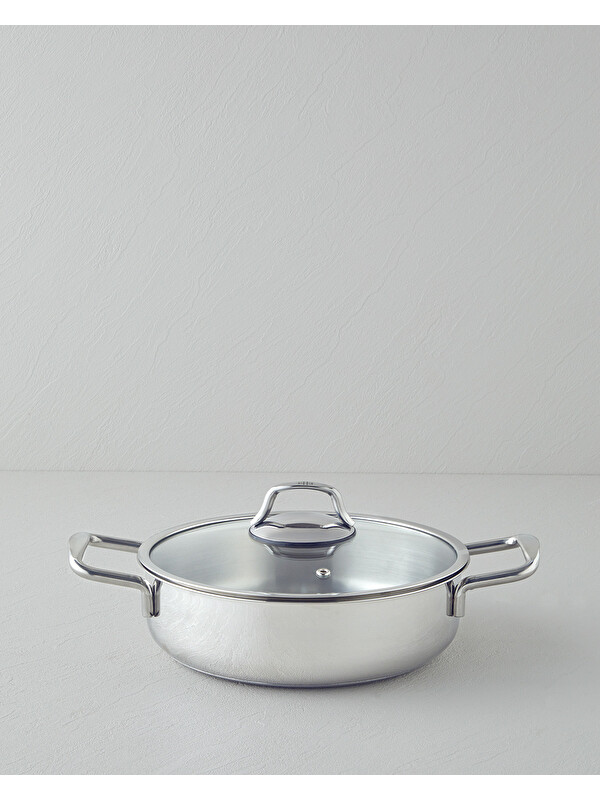 English Home Glow Çelik Sığ Tencere 24x6 cm Silver