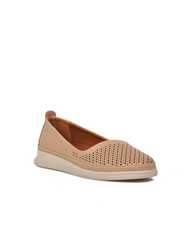 Bej Kadın Loafer Babet Ayakkabı 447018 - Görsel 4