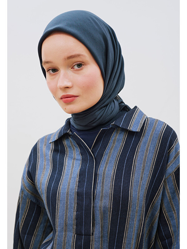 Fresh Scarfs Pamuk Keten Eşarp Lacivert