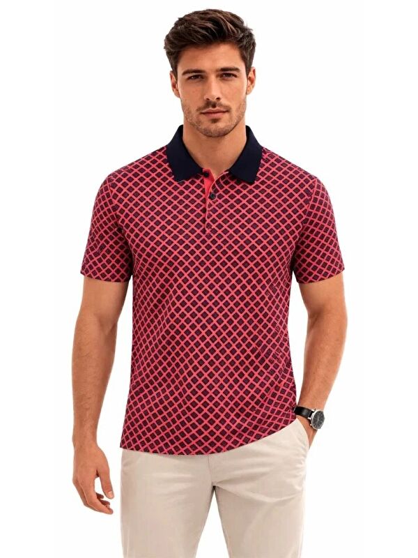 Jane's Erkek Pike Kumaş Polo Yaka Desenli Tişört