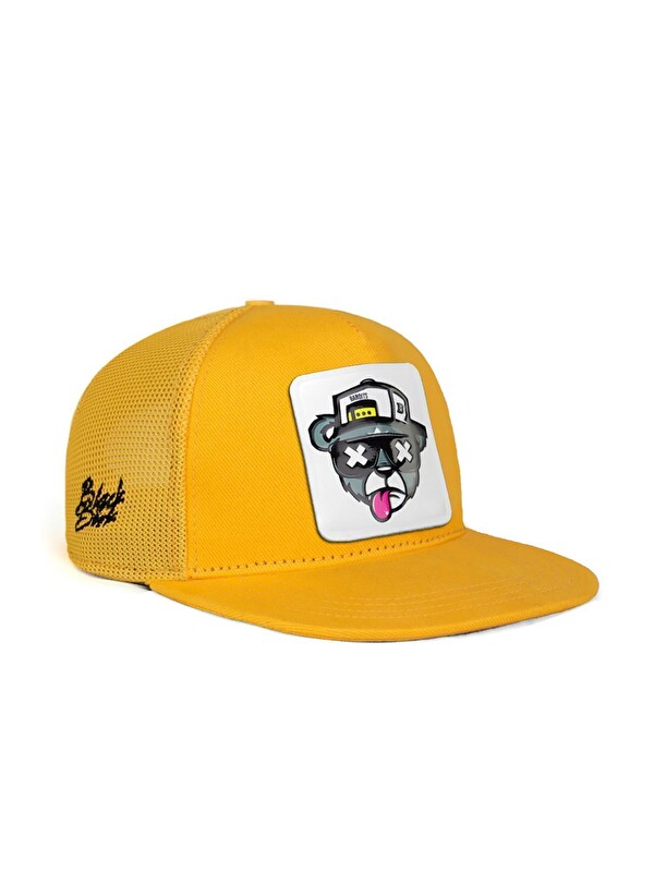 BlackBörk Hip Hop Kids Ayı Logolu Sarı Çocuk Trucker Şapka
