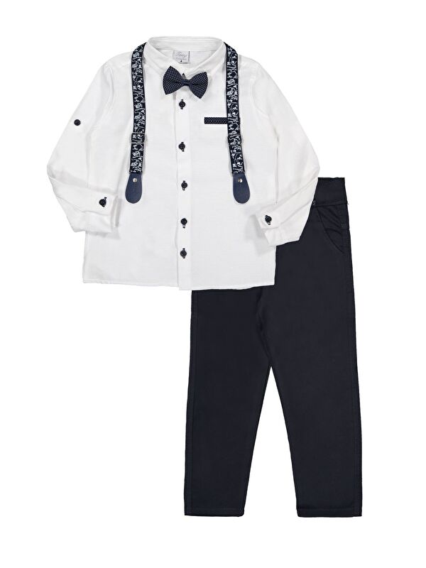Mnk Baby & Kids Oxford Gömlek Uzun Pantolon Erkek Çocuk Takımı MNK0302