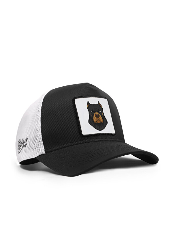 BlackBörk Köpek Logolu Cordura Siyah-Beyaz Trucker Şapka