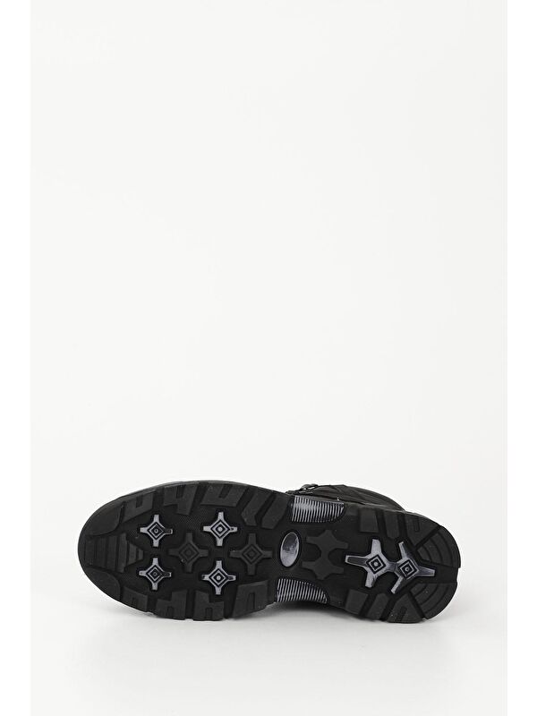 SİYAH Hakiki Deri Yuvarlak Burun Kauçuk Taban Bağcıklı Günlük Erkek Bot 42229 - Görsel 8