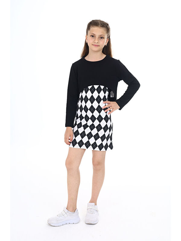 Toontoykids Kız Çocuk 2li Takım Baskılı Elbise