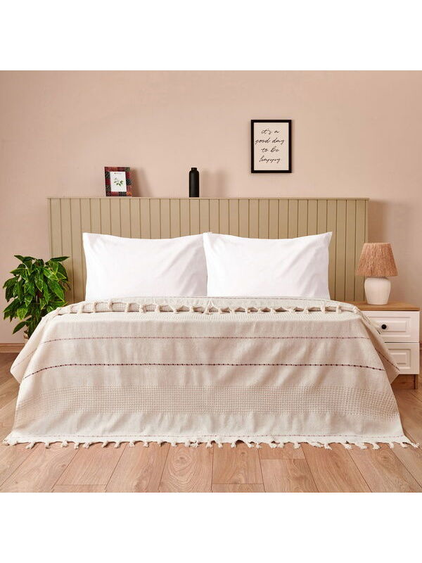 Evidea Soft Solvia Çift Kişilik Yatak Örtüsü - Krem - 200x230 cm