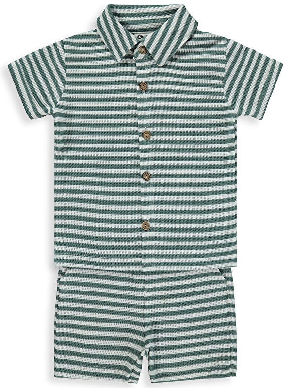 Civil Baby Çizgili 6-18 Ay Takım - Yeşil