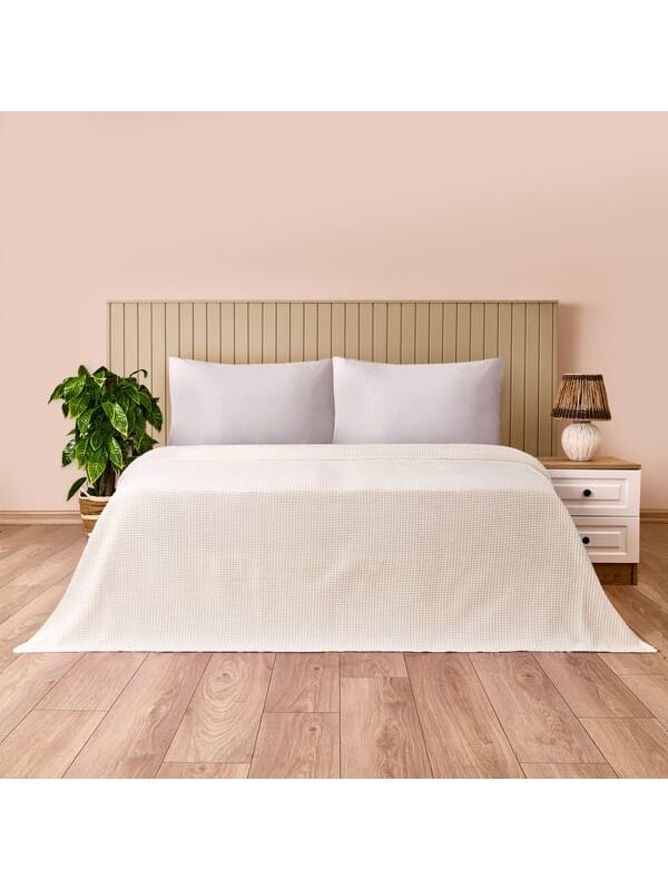 Evidea Soft Rete Tek Kişilik Pike - Beyaz - 160x220 cm