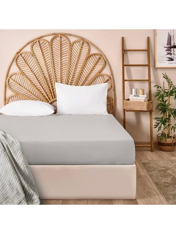 Evidea Soft Basic Çift Kişilik Düz Kenar Çarşaf - Gri - 240x260 cm