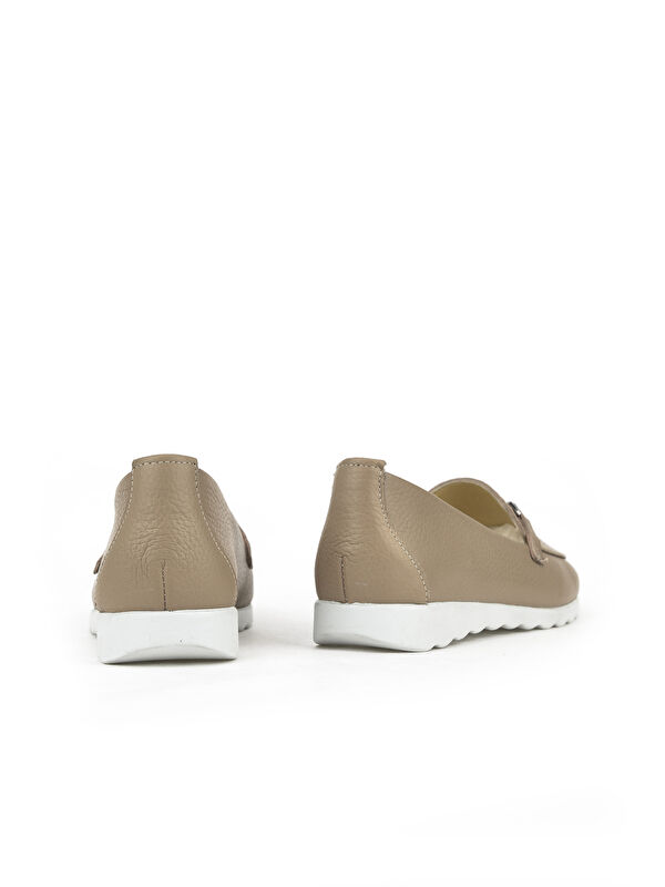 Kadın Hakiki Deri Günlük Ayakkabı 1411022Z2072 Vizon - Görsel 4