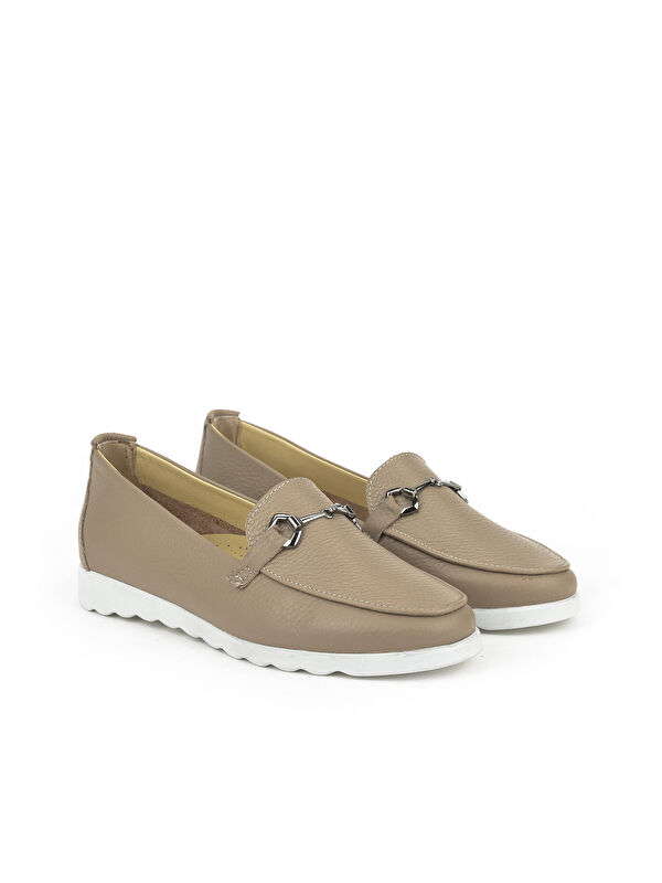 Kadın Hakiki Deri Günlük Ayakkabı 1411022Z2072 Vizon - Görsel 5