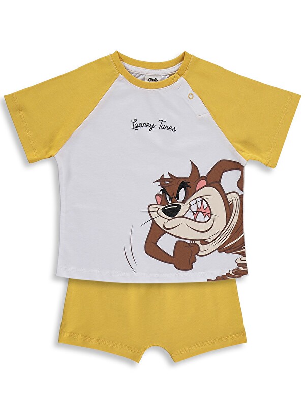 Civil Baby Taz Baskılı 6-18 Ay Takım - Beyaz