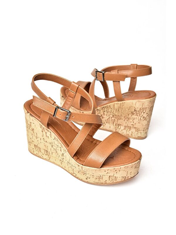 S9960544 Taba Kadın Dolgu Topuklu Ayakkabı - Görsel 4