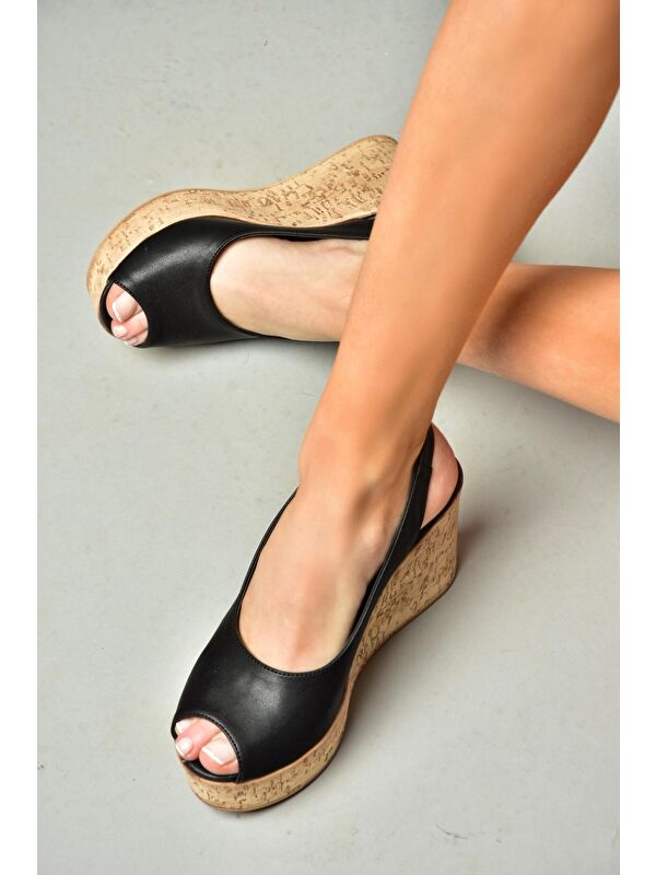 S9960635 Siyah Kadın Dolgu Topuklu Ayakkabı - Görsel 5