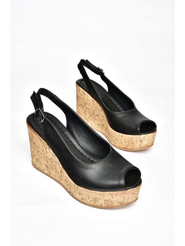 S9960635 Siyah Kadın Dolgu Topuklu Ayakkabı - Görsel 4