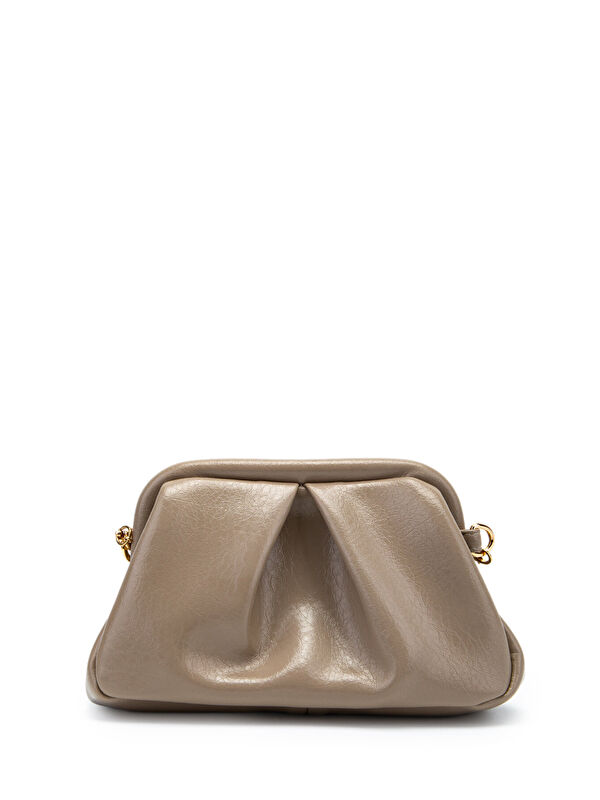 Minebag Clutch Form Uzun Askılı Degas Kadın Çapraz Çanta Bej