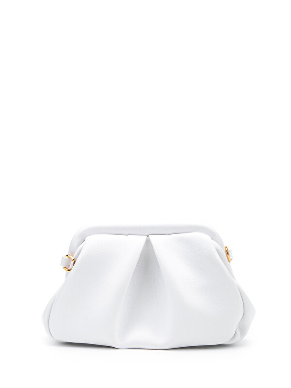 Minebag Clutch Form Uzun Askılı Degas Kadın Çapraz Çanta Beyaz