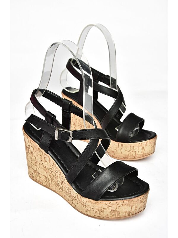 S9960544 Siyah Kadın Dolgu Topuklu Ayakkabı - Görsel 4