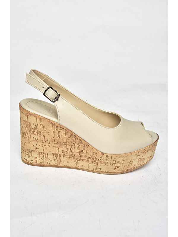 S9960635 Bej Kadın Dolgu Topuklu Ayakkabı - Görsel 3