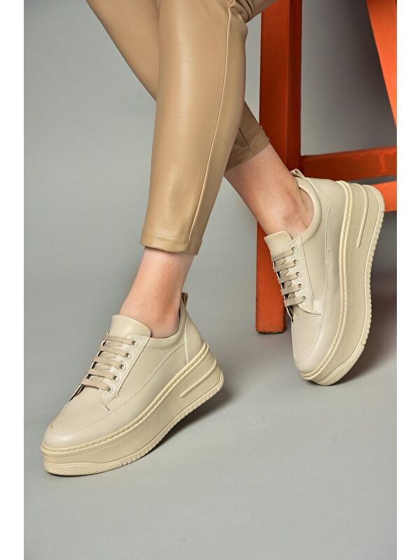 P2741175 Bej Kadın Sneakers - Görsel 5