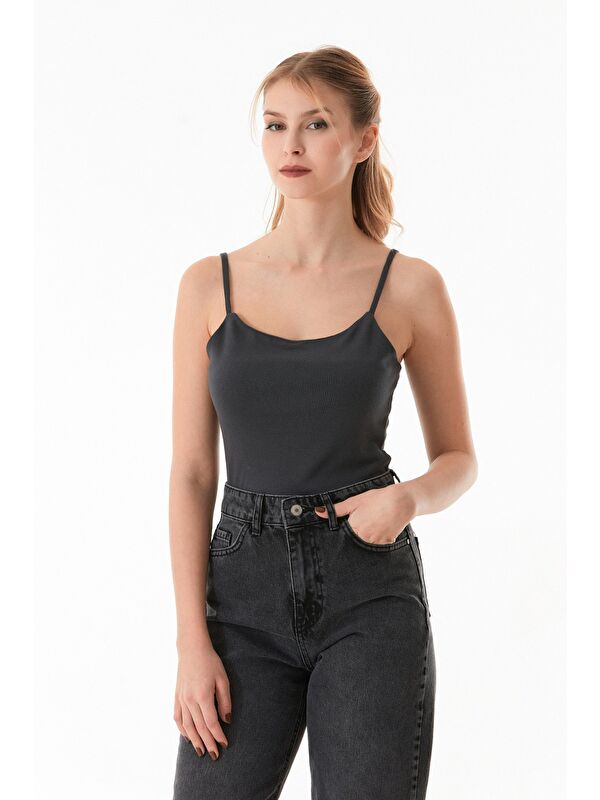 Fullamoda Basic Çıtçıtlı İp Askılı Body
