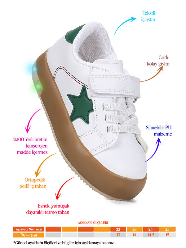 Rena Günlük Cırtlı Işıklı Kız Bebek Spor Ayakkabı - Görsel 3