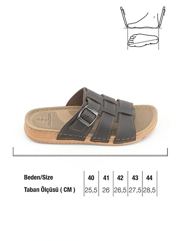 Erkek Yazlık Tek Toka Suni Deri Ayarlanabilir Günlük Terlik - Görsel 3