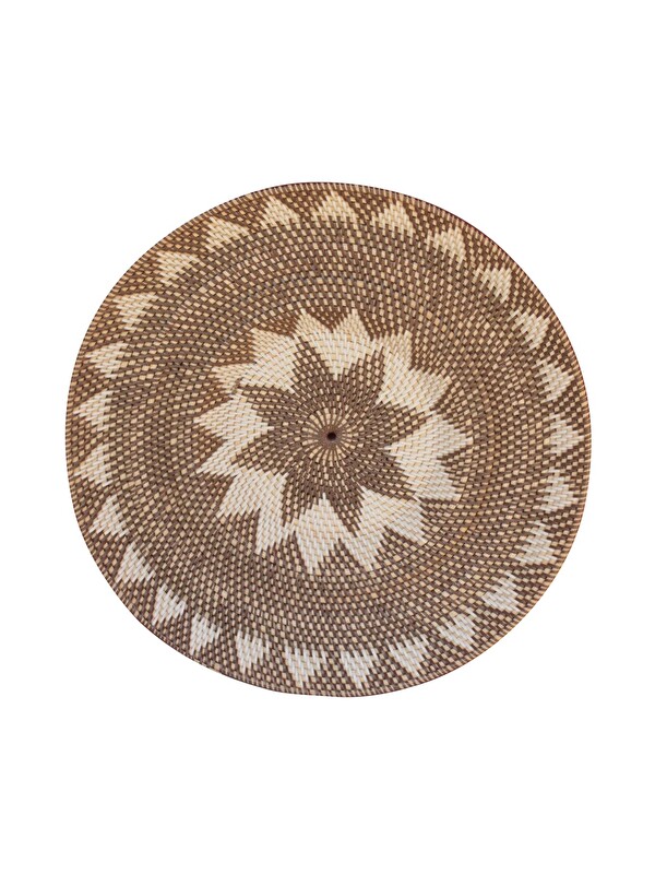 New Obsessions El Dokuması Rattan Boho Yuvarlak Duvar Dekoru Kandara - 50 Cm