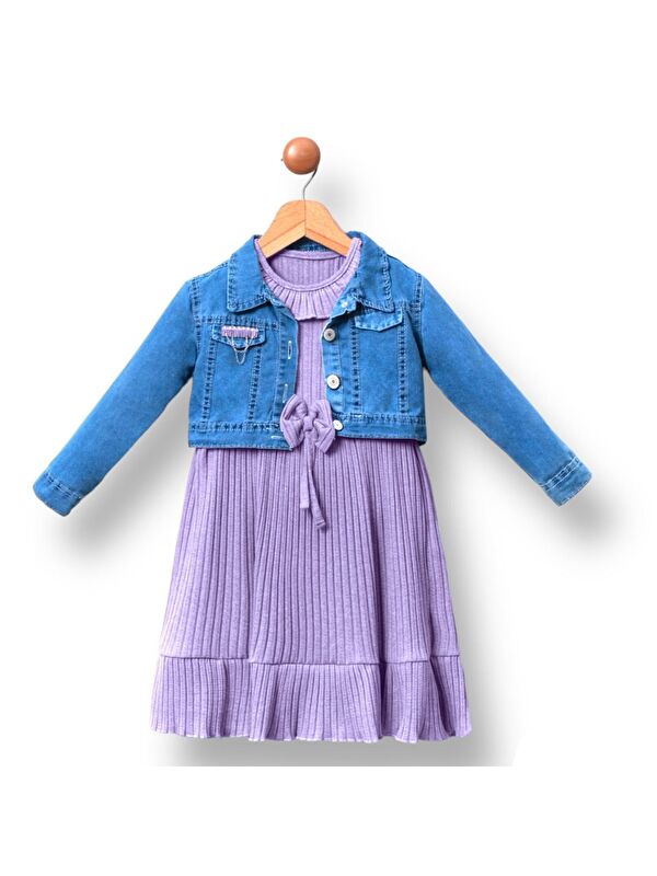 Mnk Baby & Kids Jean Ceketli Kız Çocuk Elbise MNK2119