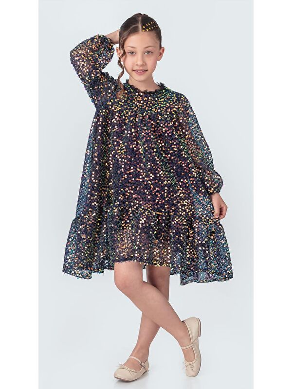 Mnk Baby & Kids Likio Vintage Payet Kız Çocuk Abiye M00739