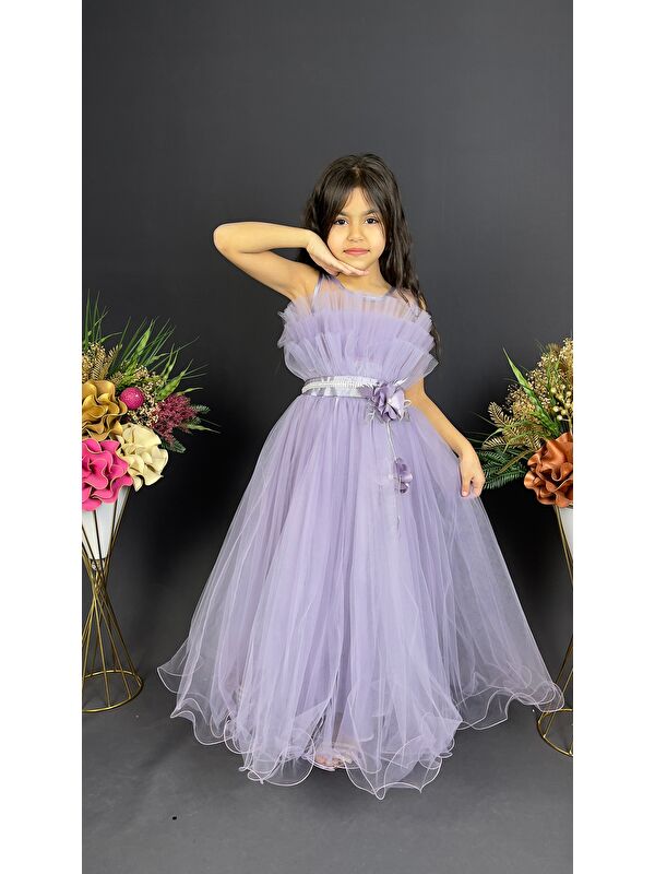 Mnk Baby & Kids Kız Çocuk Robası Katlı Özel Abiye Elbise MNK0475
